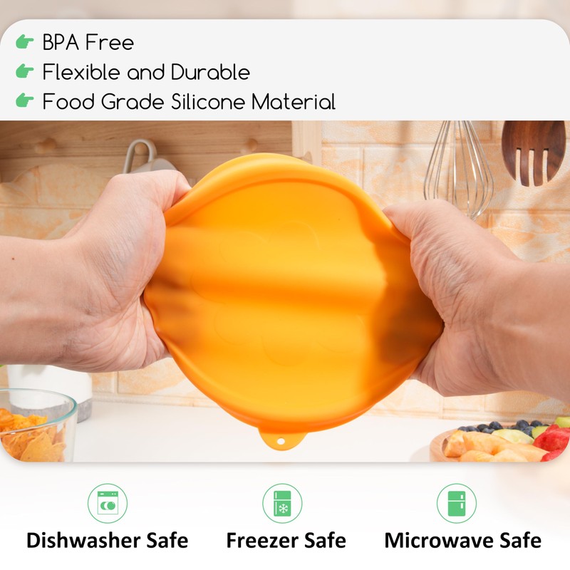4 Cup Round Silicone Storage Cover Lids Replacement for Anchor