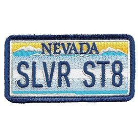 Nevada Patch – The Silver State – License Plate Travel Patch Iron On – NV Souvenir Patch – Embellishment Applique – 4"