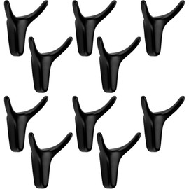 SOTECH Tora Double Hooks Matt Black 66 x 60 x 36 mm with Concealed Mounting Coat Hooks from the BlackLine Collection Pack of 10