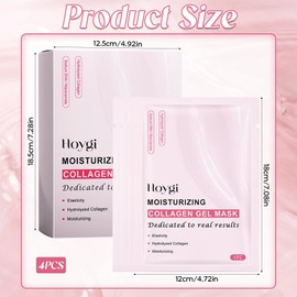 Organic Collagen Mask, 4 Pieces, Collagen Mask Overnight, Anti-Wrinkle Moisturising Face Mask, Hydrating Overnight Mask, for Hydration, Anti-Wrinkle, Anti Ageing