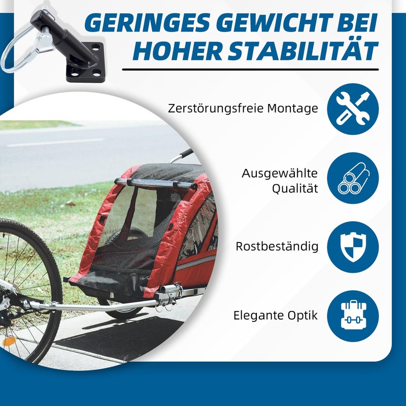 ANEELV Bicycle Trailer Hitch Adapter with Locking Pin - Universal