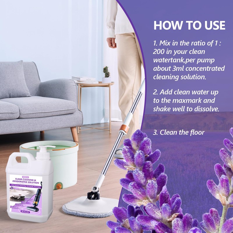 Floor Cleaning Solution- 85 FL OZ-Floor Cleaner for Mopping with