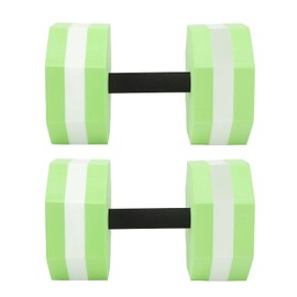 2Pcs High Density EVA Foam Dumbbell Set Aquatic Exercise Dumbbells for Men Women Indoor Swimming Pools Aerobic Fitness Rehabilitation Training Diamond Shaped Green White Green