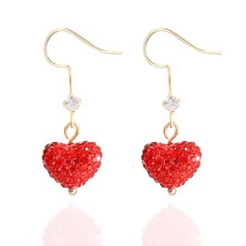 Valentines Day Earrings for Women Red Heart Earrings Rhinestone Heart Drop Dangle Earring Valentine's Day Mother's Day Jewelry Gifts