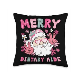 Merry Dietary Aide Christmas Dietary Aide Xmas Party Throw Pillow