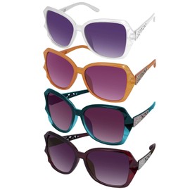 Vicloon Women Sunglasses, 4 Pcs UV400 Protection Sunglasses Eyewear, Women Large glasses Vintage for Daily Use for Driving, Beaches, Parties, Shopping, Lightweight