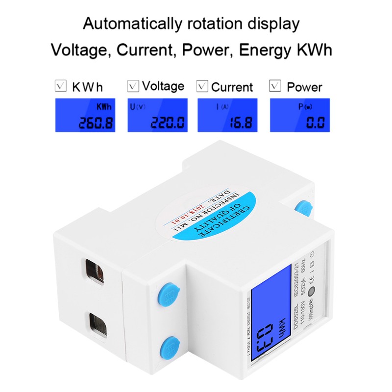 5‑32A 110‑130V 60Hz LCD Backlight Single Phase Energy KWh Meter