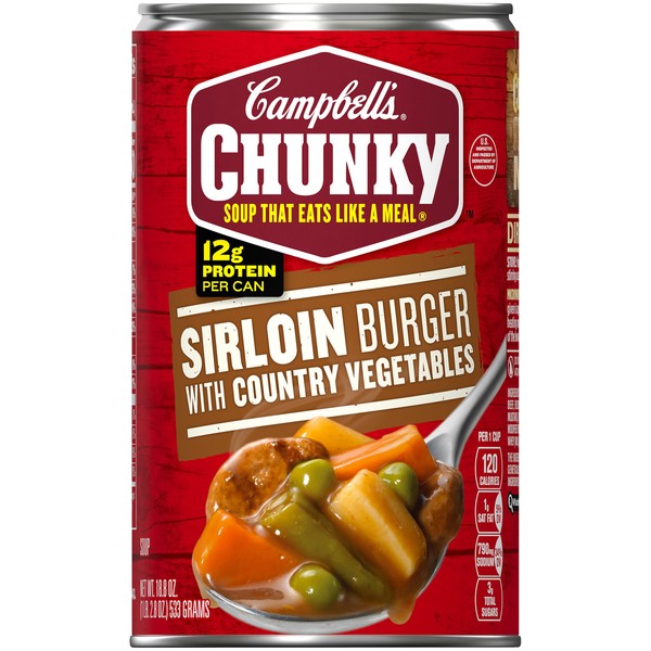 Campbell's Chunky Soup, Sirloin Burger with Country Vegetables, 18.8 Ounce (Pack of 12)