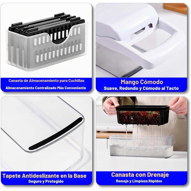 Picador de verduras multifuncional GVTECH 19 en 1 con cuchillas