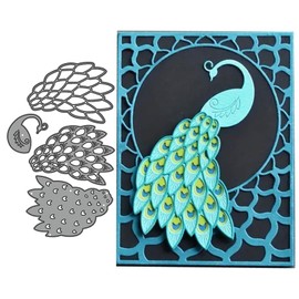 Peacock Layer Set Metal Die Cuts, Peacock Layer Set Metal Cutting Dies Cut Stencils Card Paper Craft DIY Template Metal Cutting Dies Album Embossing Paper Dies for Card Making Scrapbooking