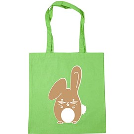 Hippowarehouse Beige Bunny rabbit Tote Shopping Gym Beach Bag 42cm x38cm, 10 litres