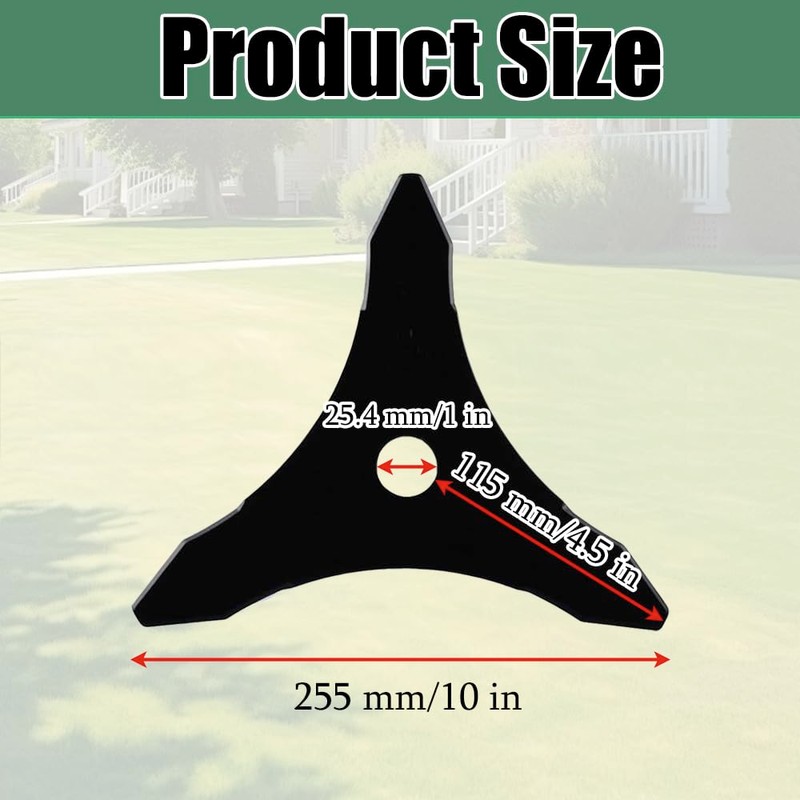Brush Cutter Blade 3-Teeth Weed Cutter Metal Blade 25.4mm Hole
