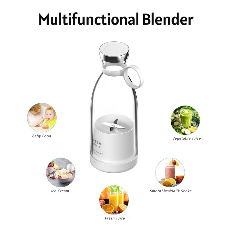 Portable Mini Fast Blender 350ml Juicer Cup with Wireless Charging