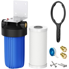 Kintim Whole House Water Softener Alternative, 4-Layer Scale Prevention Filter with 25,000 Gallons Capacity, Reduces Chlorine and Prevents Scale Buildup on Shower Head, Dishwasher, and More