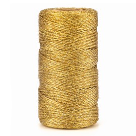 G2PLUS 1.5 mm Gold Metallic Cord, 100 m Non-Elastic Cord Cord, DIY Craft Cord for Christmas, Crafts, Weddings, Decorating or Gift Wrapping