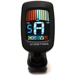 Elagon (AT-203B) Clip-On Multi-Instrument Tuner. Multi Tuning Modes for Guitar, Bass, Ukulele, Violin. Chromatic For Other Instruments/Non-Standard Tunings. Great Colourful Screen - Easy to Read.