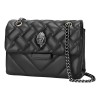 Bolso De Mujer De Cuero Negro Con Correa De Cadena