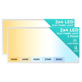 2x4 LED Flat Panel Light, 9100LM Recessed Drop Ceiling Light 2Pack