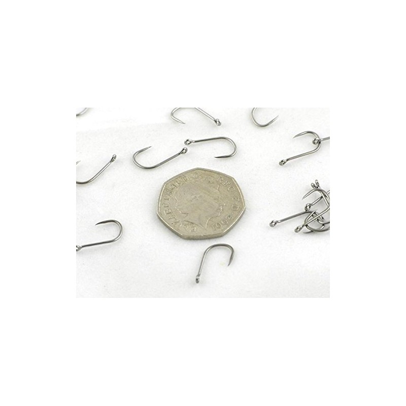 50 WIDE GAPE Size 8 eyed BARBLESS carp hooks fishing