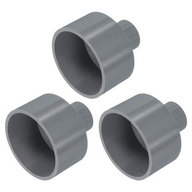 sourcing map 3 Pcs UPVC Reducer Pipe Fitting, 63x25mm PVC Straight Pipe Coupling Adapter Connector for Home Sewer Plumbing Water Line, Grey