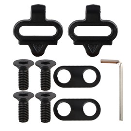 2 Pieces Bicycle Cleats, Bicycle Cleats Adapter, Pedals Road Bike Pedal Plates Compatible, Pedal Cleats Durable Non-Slip, Bicycle Shoe Plate Set for Cycling Road Bike Cycling (Black)