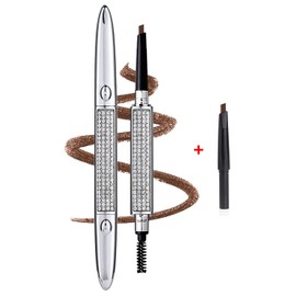 Lápiz De Cejas, Lápiz De Cejas Impermeable Con Pincel Y Punta Extra Para Cejas Finas Y Gruesas, Lápiz De Maquillaje De Ojos