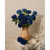 LFF 50 Pcs Blue Fake Roses, Roses Artificial Flowers with