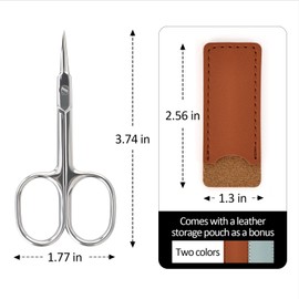 (2-PACK) Cuticle Scissors & Nail Scissors - Mirror-Finished Steel Trimmer, Cuticle Cutter with Curved Design & Comfort Grip