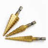 Meichoon HSS Step Drill Bit Set 3 Pcs 3-12mm/4-12mm/4-20mm, Titanium