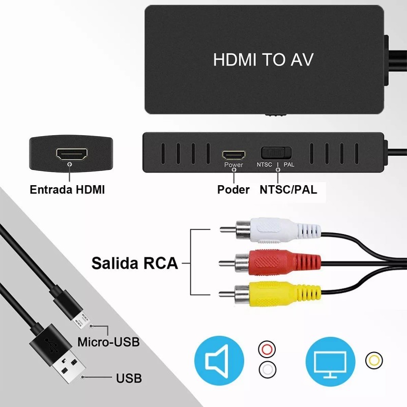 Gomia Hdmi Un Convertidor De Rca, Hdmi Av Compuesto Un