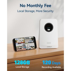 VORGUT Solar Security Cameras Wireless Outdoor, 2PCS 4MP Solar Powered Camera for Home Security System, Color Night Vision, 2.4G/5G WiFi 10CH Expandable NVR, No Monthly Fee with 128G SD Card