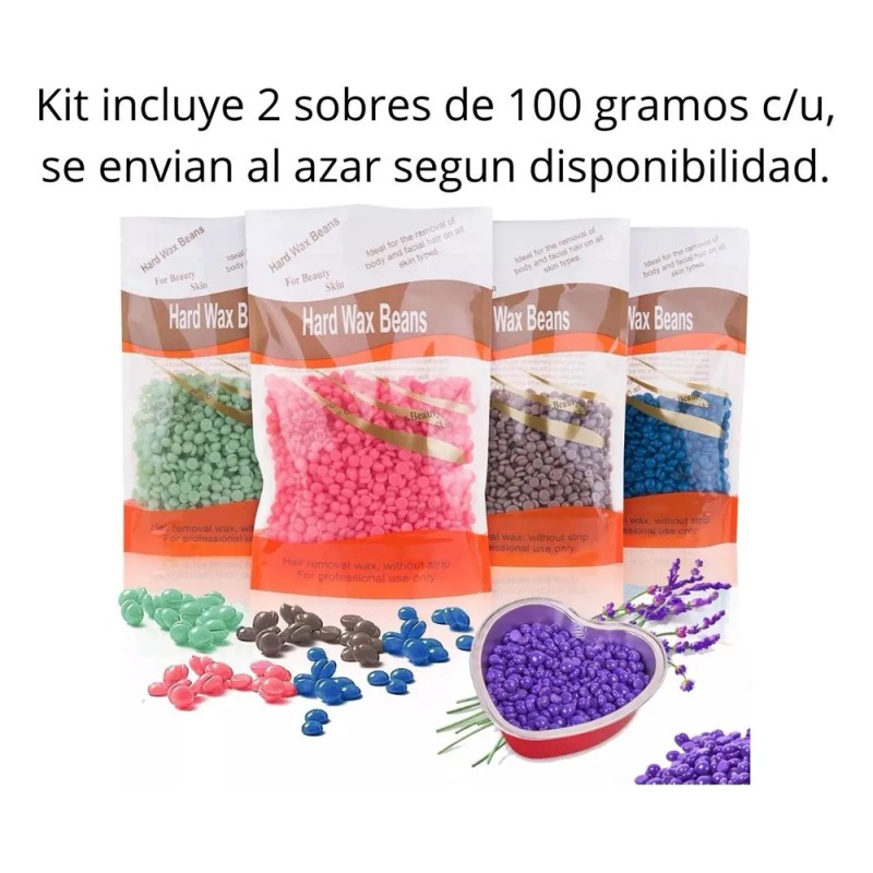 Kit Cera Española 200grs + Calentador Cera Para Depilación