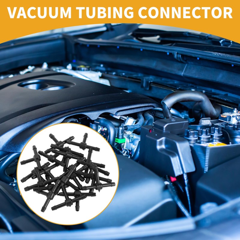 Partuto Vacuum Tubing Connector for Car Hose Tee Connector Nylon