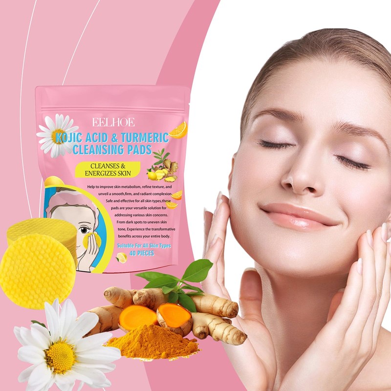 Landrain Turmeric Kojic Acid Pads, Mild and Irritation-Free, Pack of