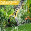 Ihomepark Adjustable Heavy-Duty Long-Handle Garden Hoe: Black Scuffle Hula Hoe