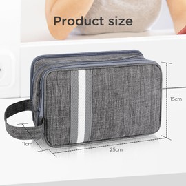 AiQInu Beauty Case da Viaggio, Borsa da Toilette da Viaggio per Donna Uomo,Impermeabile Beauty Case per Organizzare Oggetti Personali Accessori (Grigio)