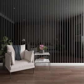 Ekena Millwork 47"H x 1/8"T Adjustable Acrylic Slat Wall Panel Kit w/ 3"W Slats, Black (Contains 15 Slats)