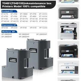 T04D1 Ink Maintenance Box 2 Set for ET-3750 ET-15000 ET-3760 ET-4750 ET-4760 ET-3850 ET-4850 WF-2860 XP-5100 ET-3710 ET-3830 ET-5150 ET-M1000 ST-3000 ET-M2170 Printers. T04D100（EWMB2）