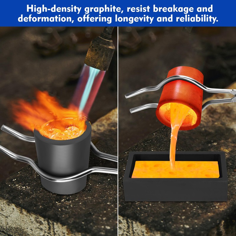 Coitak 9 Pieces Graphite Torch Melting Casting Kit, Including 2