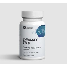 Objective Nutrients Thiamax Vitamin B1 (Thiamine TTFD), The Original, No Toxic Fillers, Supports Energy Metabolism, High Dose, Third Party Tested, All Active Ingredients 100mg, 180 Count