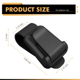 Zeathery 2 PCS Car 2-in-1 Sunglass Holder, Scratchproof & Heat-resistant Single-hand Glasses Holder, Sun Visor Glasses Clip with Elastic Snap Fastener, Universal for Most Cars, Trucks (Black)