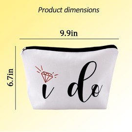 Bride to Be Engagement Gifts for Her Bride Wedding Makeup Bag Gift for Bride to Be Bridal Shower Gifts for Bride Bridesmaid I Do Newly Engaged Gifts for Bride Cosmetic Bag