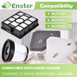 BU3521 BU3523 BU3120 HEPA Filter Replacement Compatible with Shark BU3521 Clean Lightweight Cordless Stick Cleaner, BU3523 Clean and Empty Cordless Stick Vacuum, Auto Empty System
