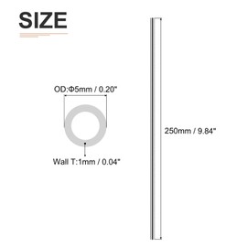 DTGN 2pcs 5mm x 1mm x 250mm 304 Stainless Steel Tubes for Machine Equipment Polished Metal Tubing