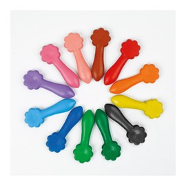 Haku Yoka Smile Crayons, 12 Colours, Mess Free, Super Durable and Easy to Grip Crayons for Ages 2 years+, Natural Beeswax & Organic Mineral Coloured Crayon