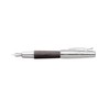 Faber E-Motion F Fountain Pen Black Wood and Chrome