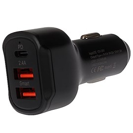 Maplin 3 Port USB Car Charger 2x USB-A 1x USB-C PD High Speed