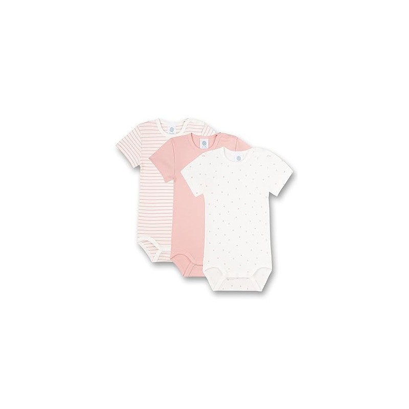 Sanetta Baby Girl Beige Bodysuit Set, White Pebble