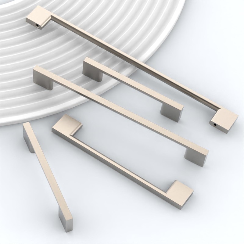 9BUILD 10 Pack Brushed Satin Nickel Cabinet Pulls 3.75 Inch