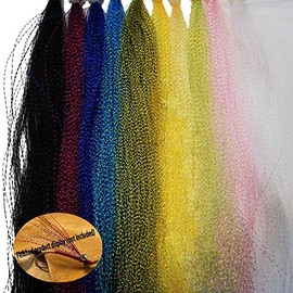 GREATFISHING 230 Strands 10 Best Color/Set Sparkle Crystal Flash Flashabou Tinsels Fly Fishing Line Hook Lure Flash Flies Decorating Fly Tying Material Dry Flies